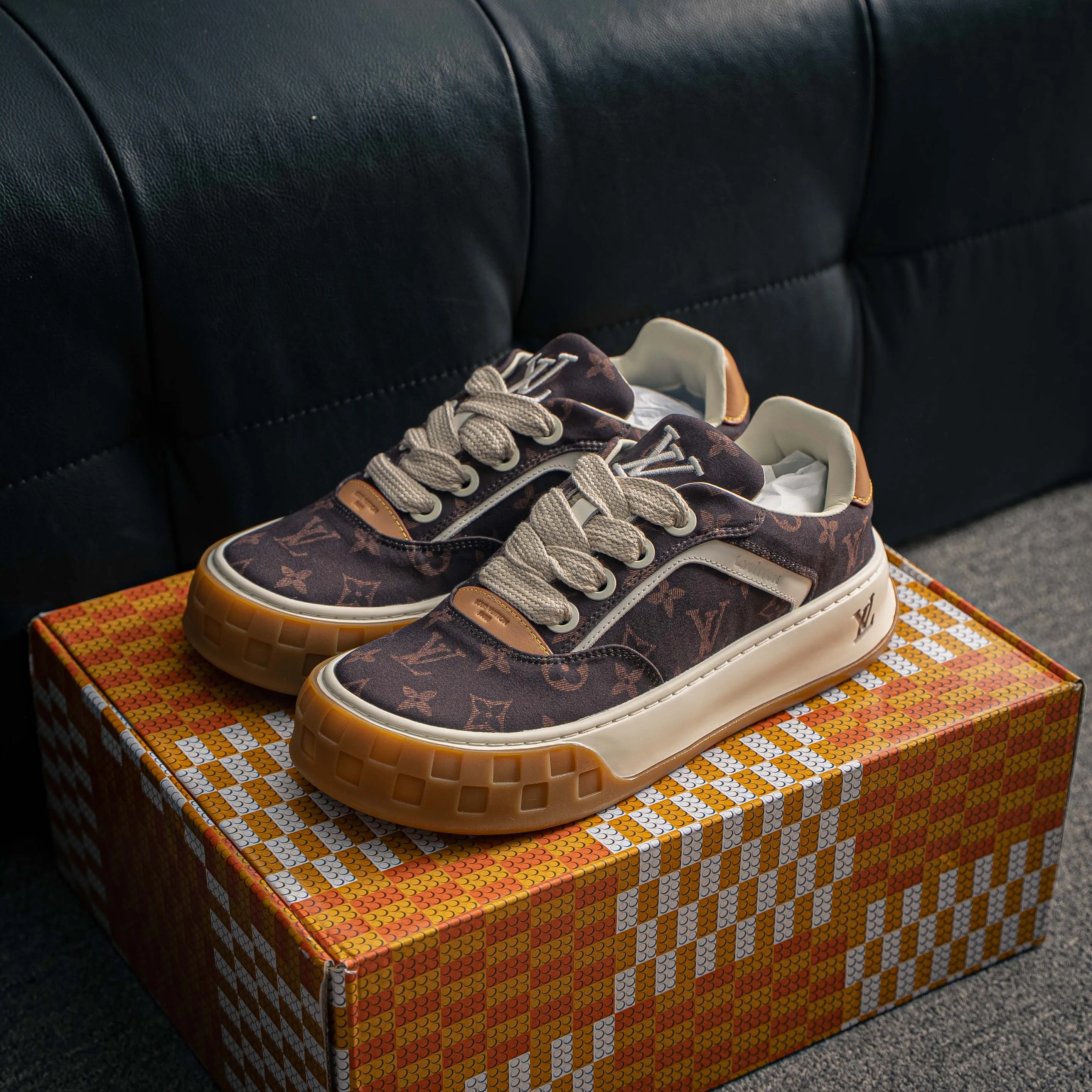 Premium -- LOUIS VUITTON Tilted Series｜2026 LV Tilted Low Sneakers Series Low-Top Retro Skate Shoes Men Shoes｜